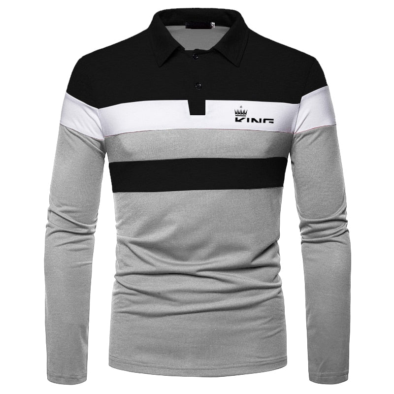 Men Polo Men Shirt Long Sleeve Polo Shirt Contrast Color Polo New Clothing Four Seasons Streetwear Casual Fashion Men Tops
