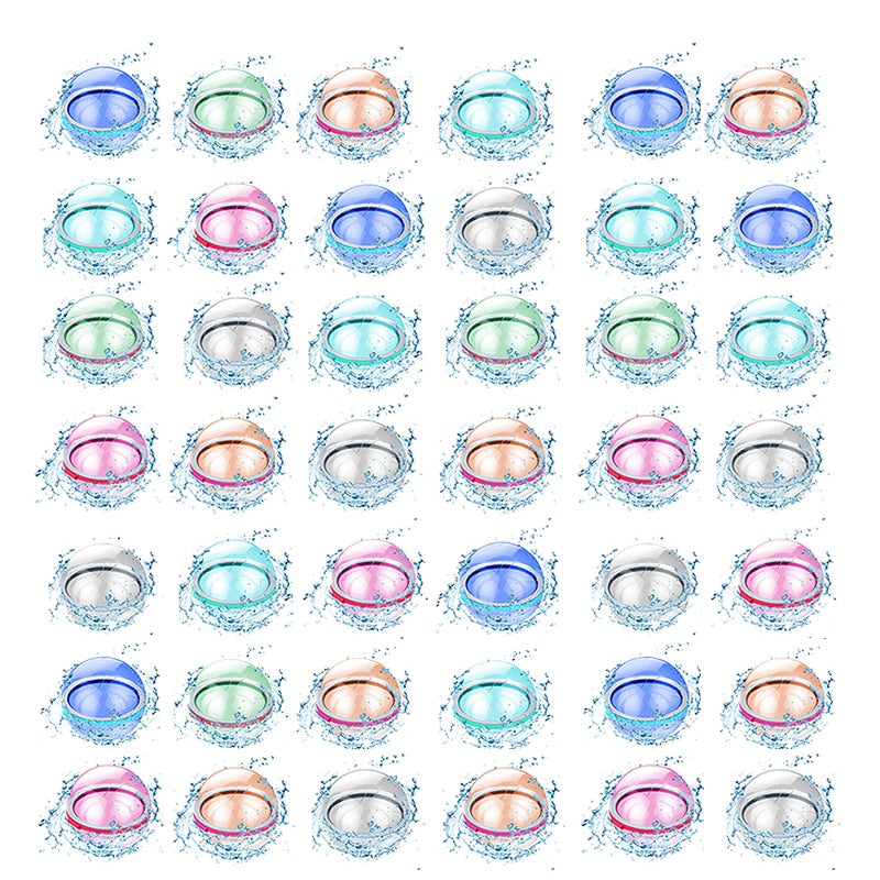 Magnetic Reusable Water Balloons Refillable Water Balloon Quick Fill Self Sealing Water Bomb Splash Balls for Kids Swimming Pool