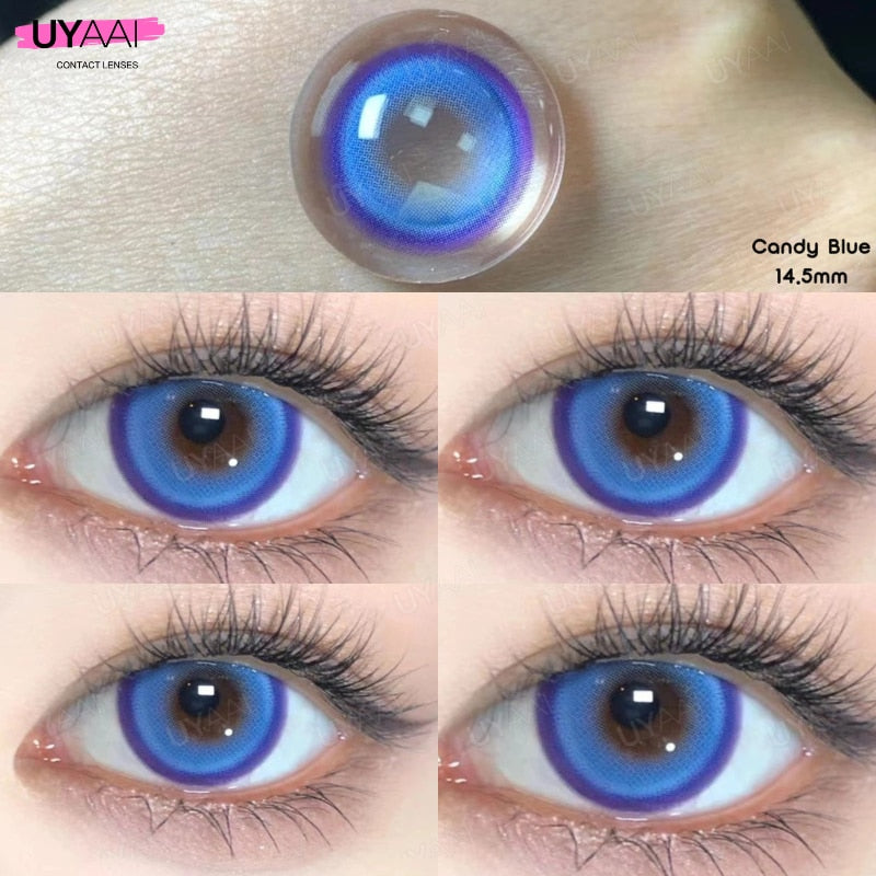 UYAAI 2pcs Halloween Colorful Contact Lenses Anime Cosplay Eye Lenses multicolored lenses Lenses White Black Red Lenses