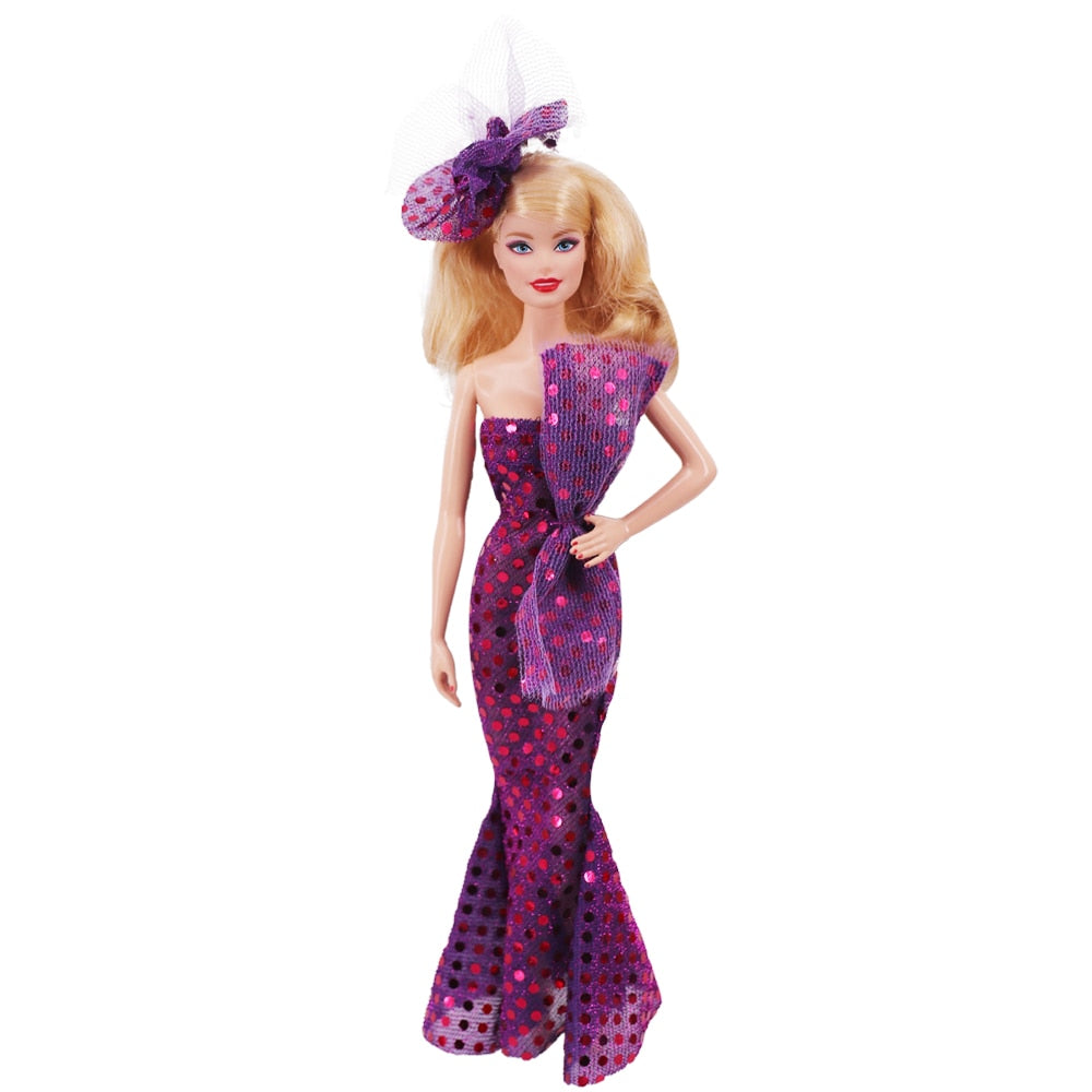 30Cm Purple Barbies Doll Clothes,Fashion Coat,Pants,Dress,  11.8 Inch Dolls,Gift,Barbies Accesories,Miniature Items