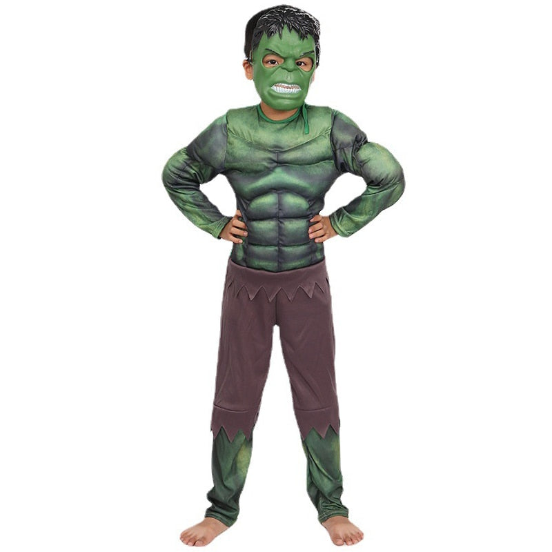 Marvel Superhero Spider Man Captain America Iron Man Thor Hulk Cosplay Costume Muscle Bodysuit Jumpsuit for Kids Halloween Party