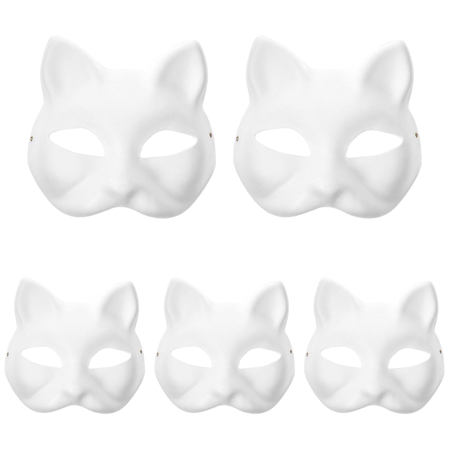 Masquerade Paper Blank White Halloween Cosplay Cat Diy Forface Paintable Couple Half Animal Mache Party Mardiup Craft