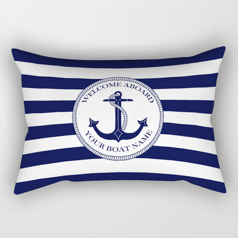 Dark blue nautical series sofa cushion cover 40*60 home decoration waist pillow cover cushion cover 30*50 can be customized