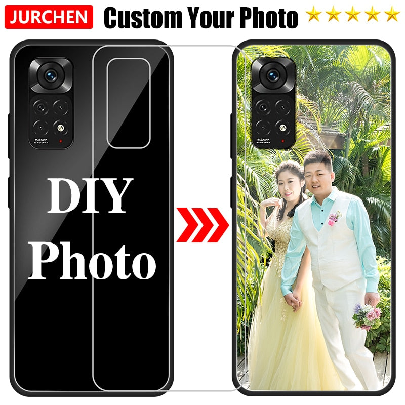 Custom Photo Glass Leather Case For Xiaomi Redmi 9C 10C 9A 9AT 10A 10X Note 9 9S 9T 10S 7 Mi 12T Poco X3 F1 F2 C3 NFC Pro Max 5G