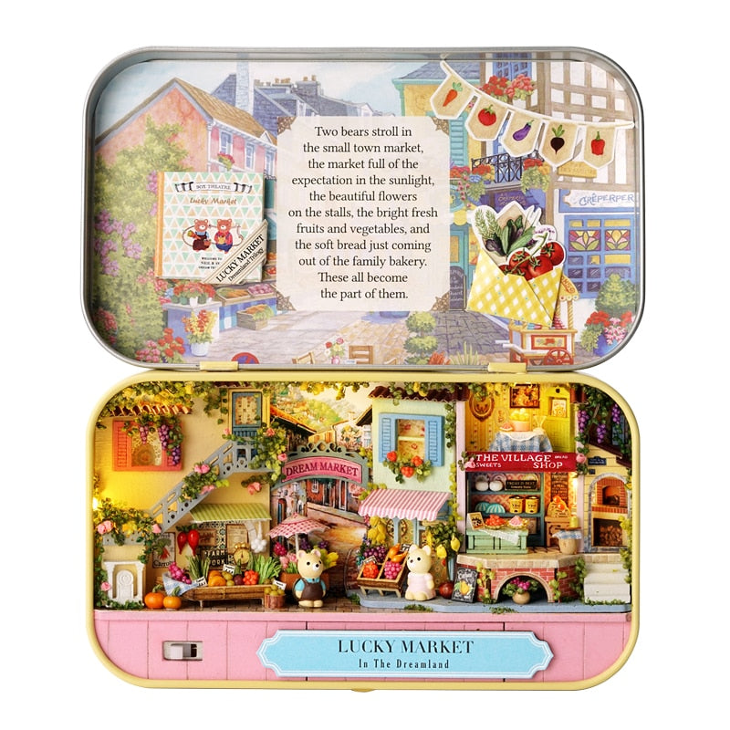 Box Theatre Dollhouse Miniature Toy with Furniture DIY Miniature Doll House LED Light Toys for Children Birthday Gift TH5