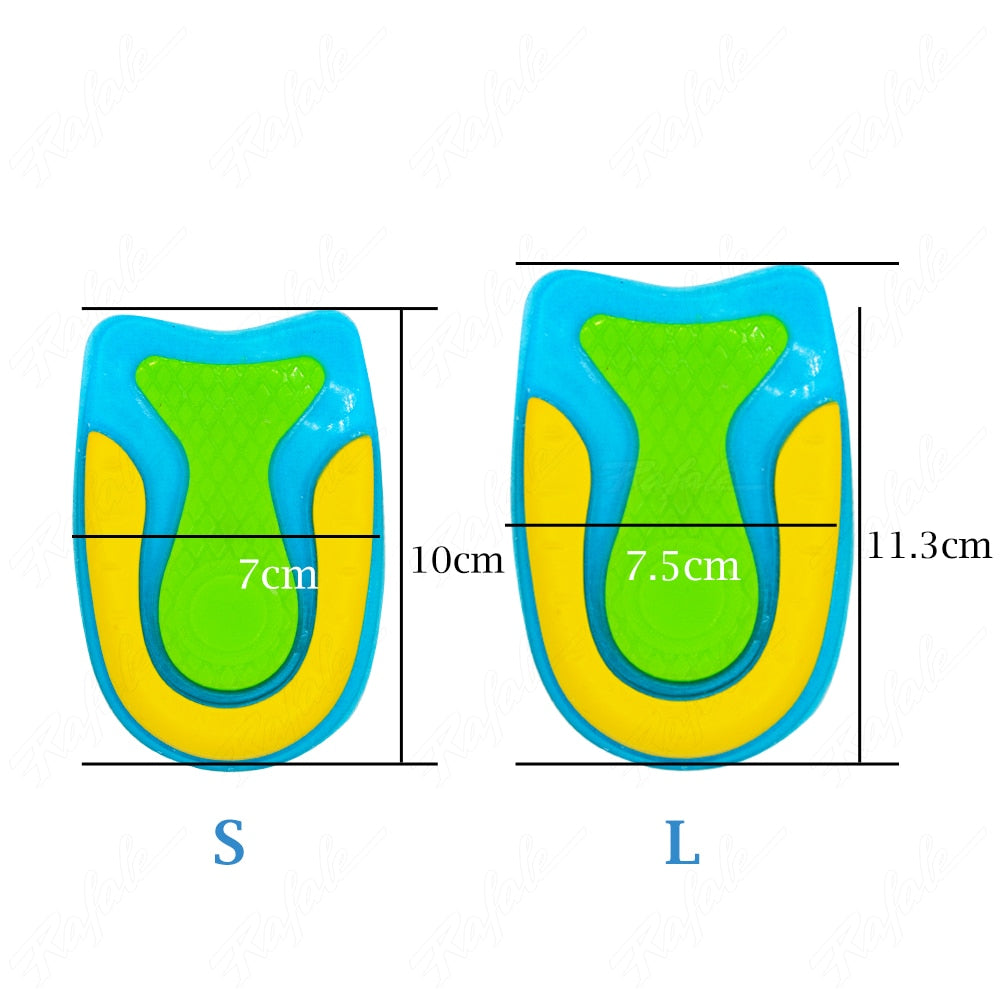 2Pc Silicone Pads For Women Men Heel Cups Pads For Spur And Fascitis Plantar Pain Relief Gel Half Insoles For Shoes Inserts