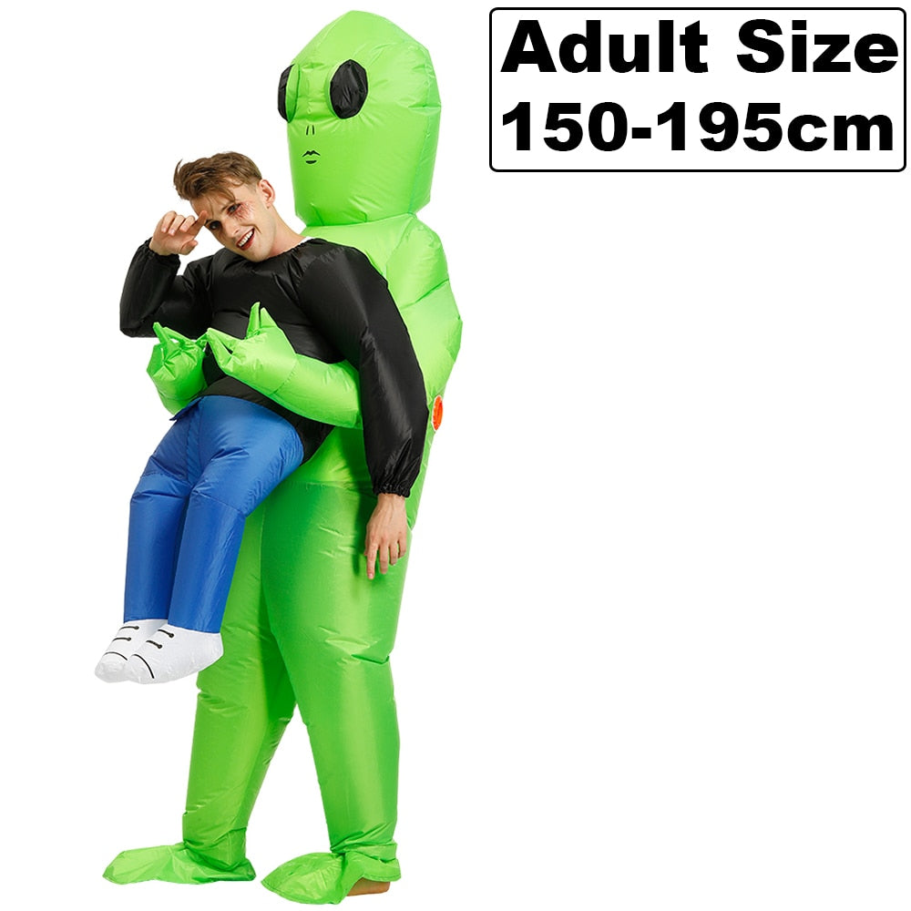Kids Adult ET Alien Inflatable Costume Anime Suits Dress Mascot Halloween Party Cosplay Costumes for Man Woman Boys Girls