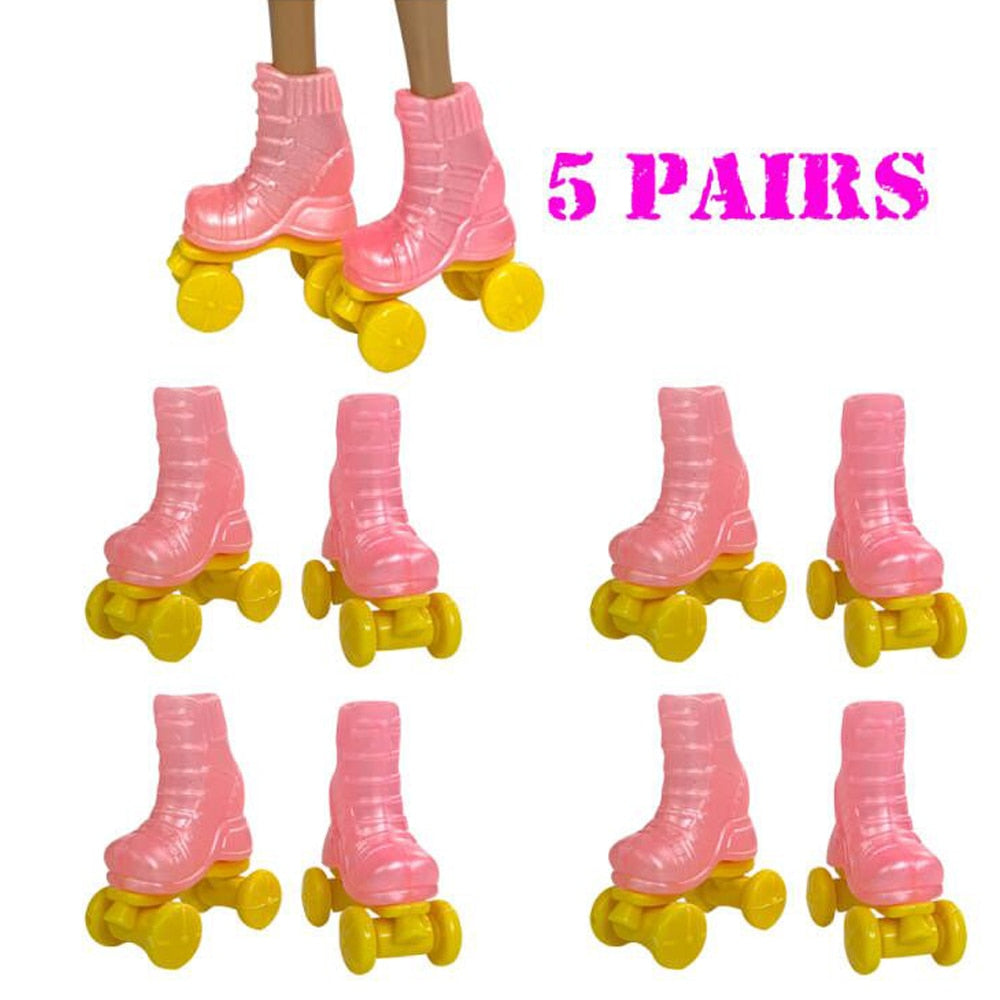 NK Hot sale  Doll Shoes Colorful Cute Heels Fashion  Hangers For Barbie Doll Accessories  High Quality Baby Playhouse Toy JJ