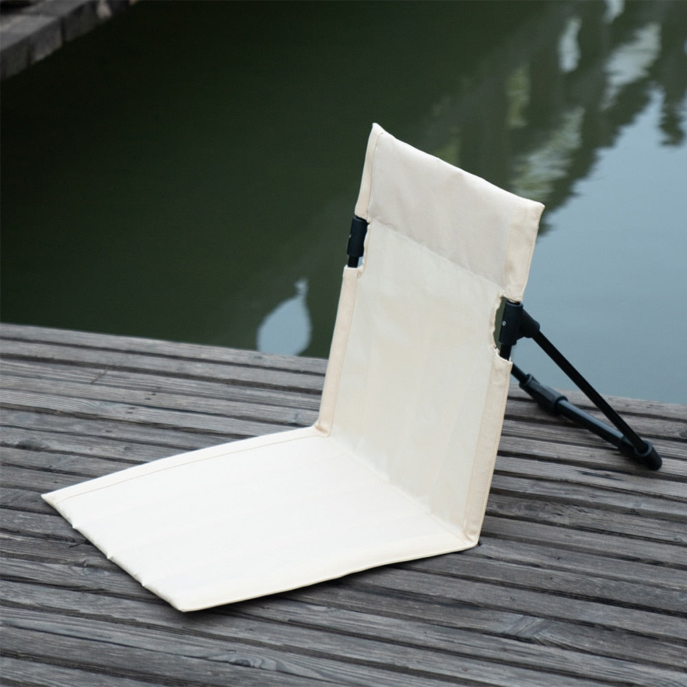 Foldable Camping Chair Outdoor Garden Single Lazy Chair Backrest Cushion Picnic Supplies Camping Folding Back Chair Beach Chairs