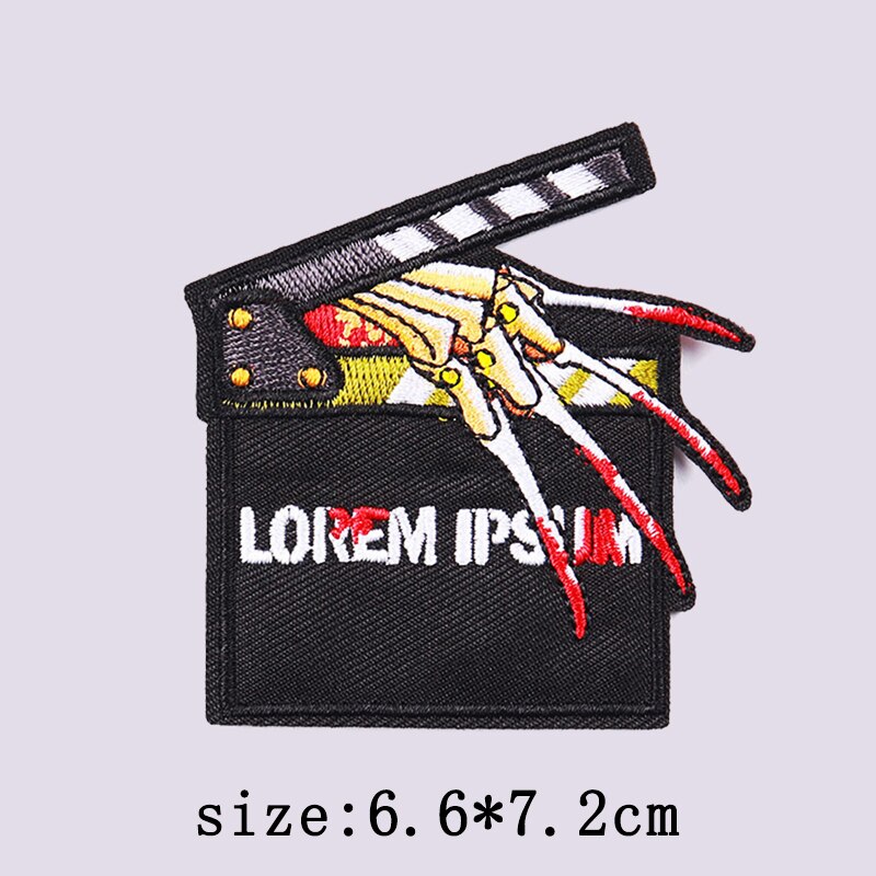 Horror Punk Embroidery Patch Iron On Patches For Clothing Embroidered Patches For Clothes Movie Role Fusible Patch Sticker Badge
