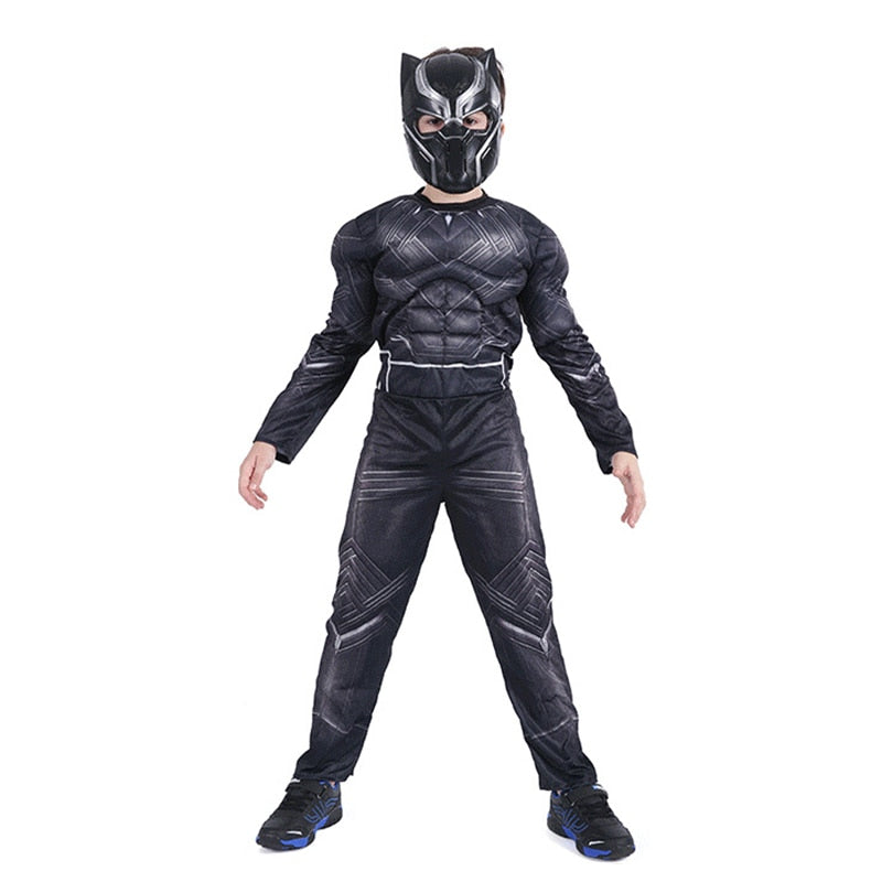 Marvel Superhero Spider Man Captain America Iron Man Thor Hulk Cosplay Costume Muscle Bodysuit Jumpsuit for Kids Halloween Party