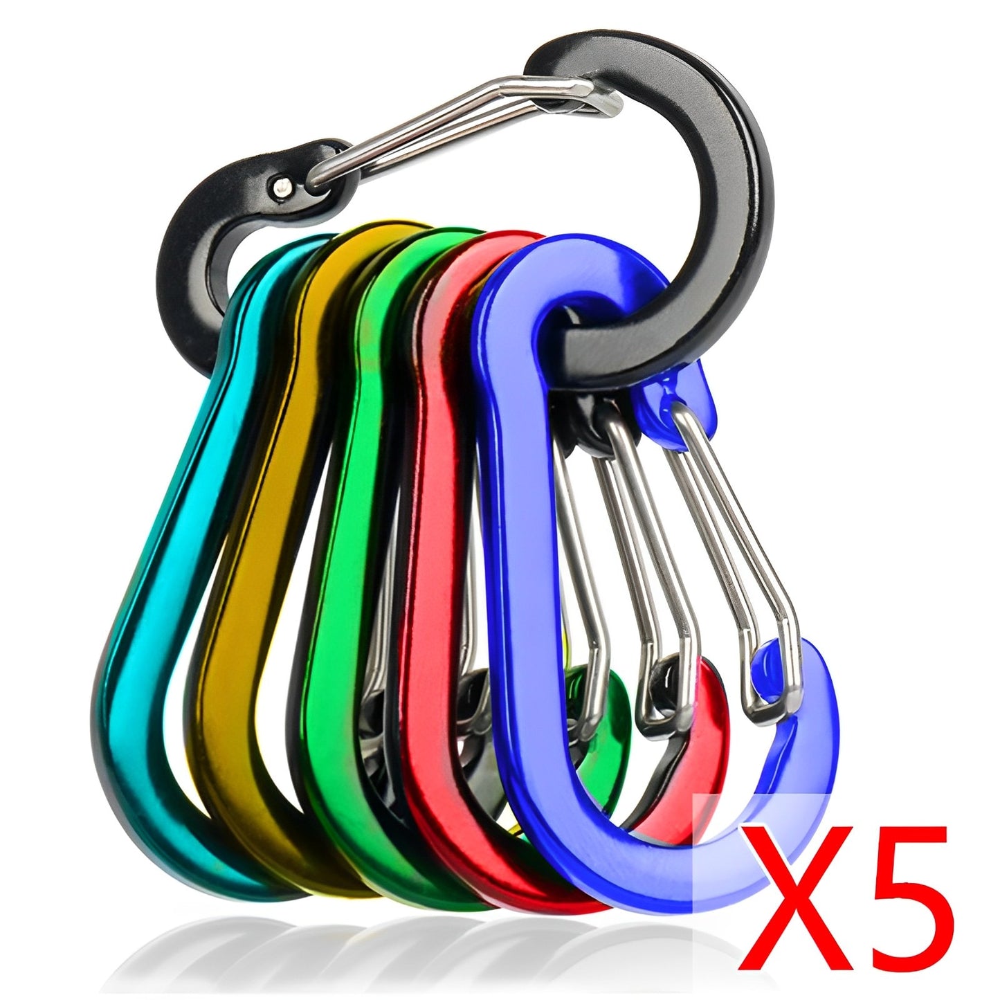 20Pcs Mini Carabiner Keychain Alluminum Alloy D-ring Buckle Spring Snap Clip Hooks Keychain Carabiner for Keys Camping Tools