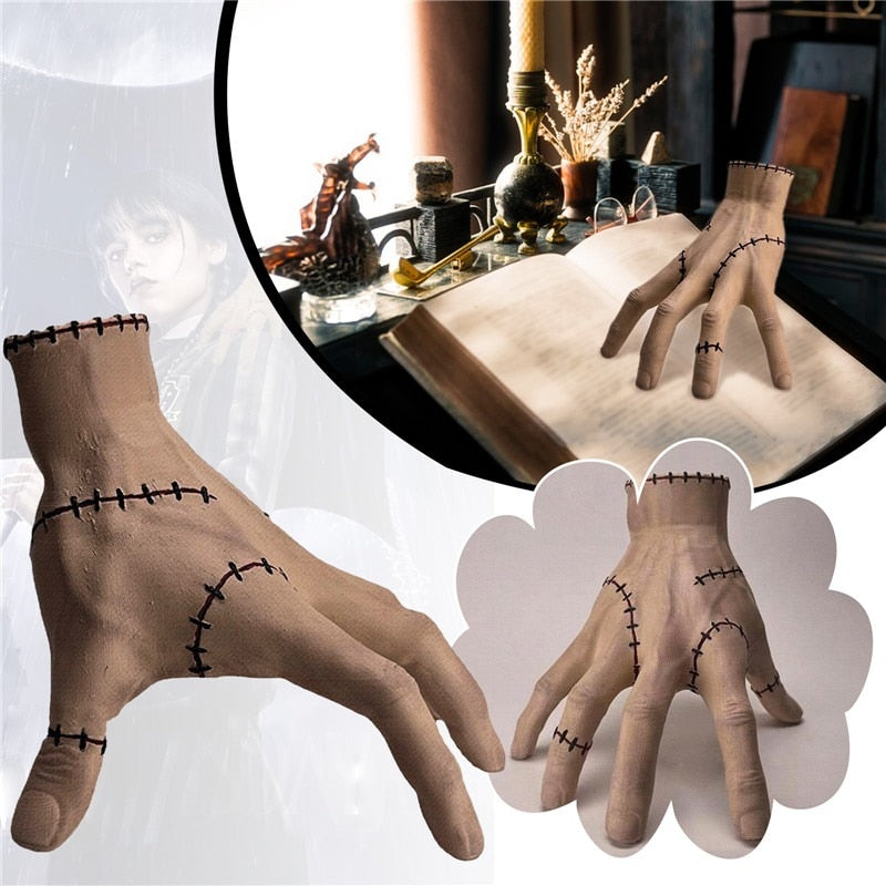 2023New Horror Wednesday Thing Hand Toy From Addams Family Latex Figurine Home Decor Desktop Craft Holiday Party Costume Prop