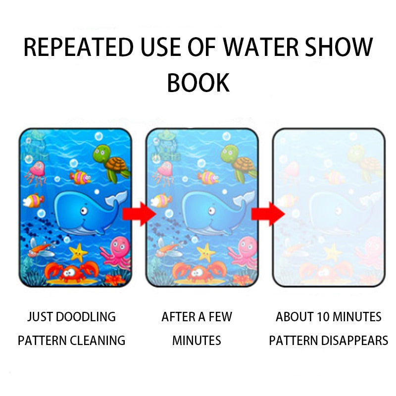 1pcs Magical Book Water Drawing Montessori Toys Reusable Coloring Book Magic Water Drawing Book Sensory Early Education Toys