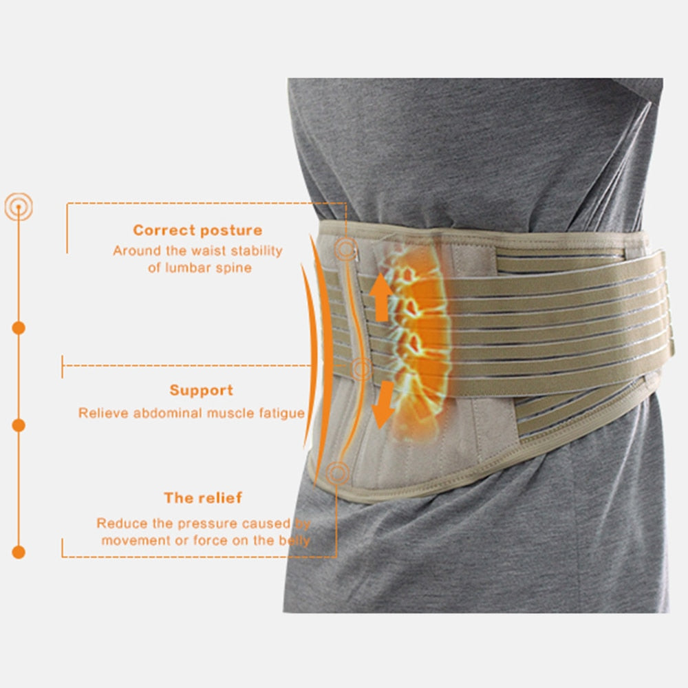 Tcare 1Pcs New Tourmaline Adjustable Self-heating Lower Pain Relief Magnetic Therapy Waist Support Belt Brace Lumbar Health Care