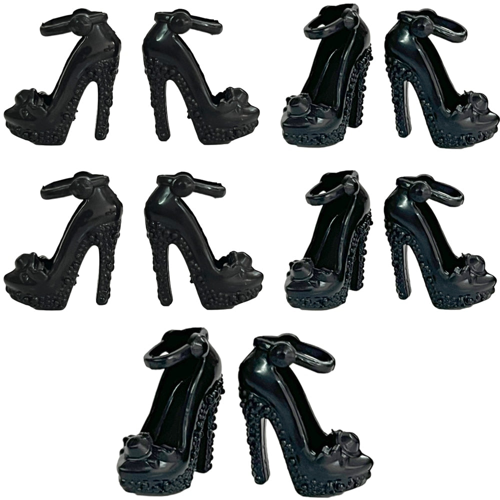 NK Hot sale  Doll Shoes Colorful Cute Heels Fashion  Hangers For Barbie Doll Accessories  High Quality Baby Playhouse Toy JJ