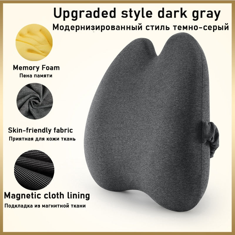 Memory Foam Lumbar Cushion Orthopedic Pillow Office Chair Cushion Support Waist Back Pillow Sets Car Seat Cushion Hips Massager