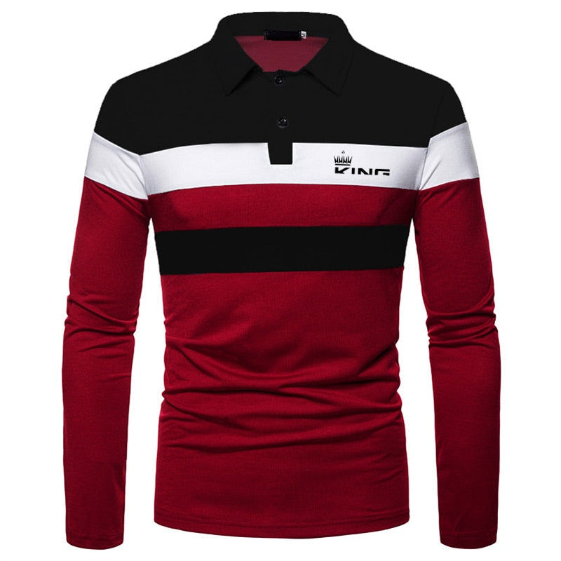 Men Polo Men Shirt Long Sleeve Polo Shirt Contrast Color Polo New Clothing Four Seasons Streetwear Casual Fashion Men Tops