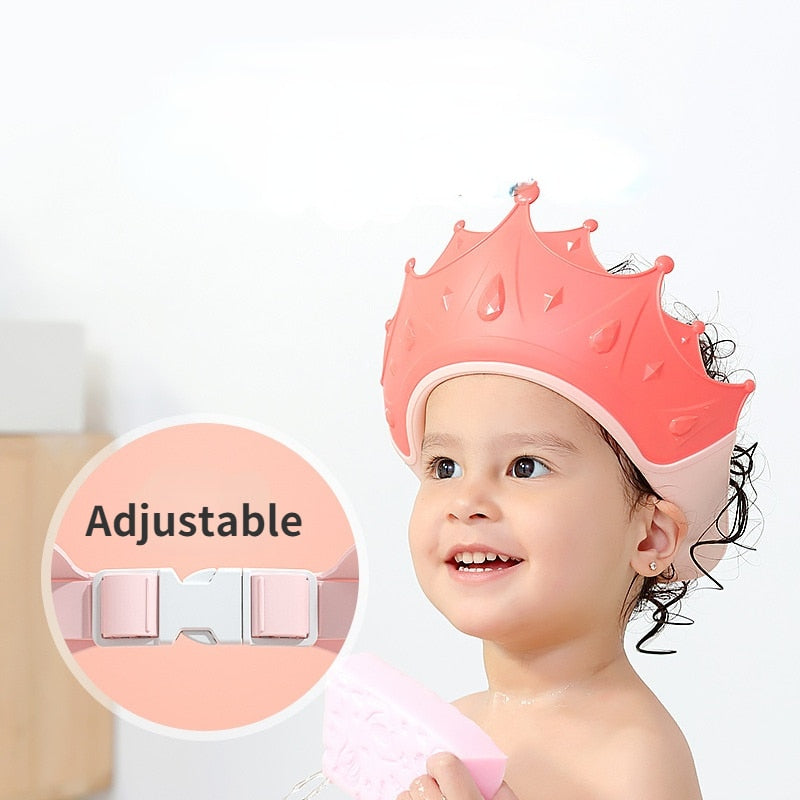 Baby Swim Shower Cap Bath Shampoo Adjustable Eye Protection Head Water Cover Baby Care Wash Hair Shower Cap For 0-6 Years Kids