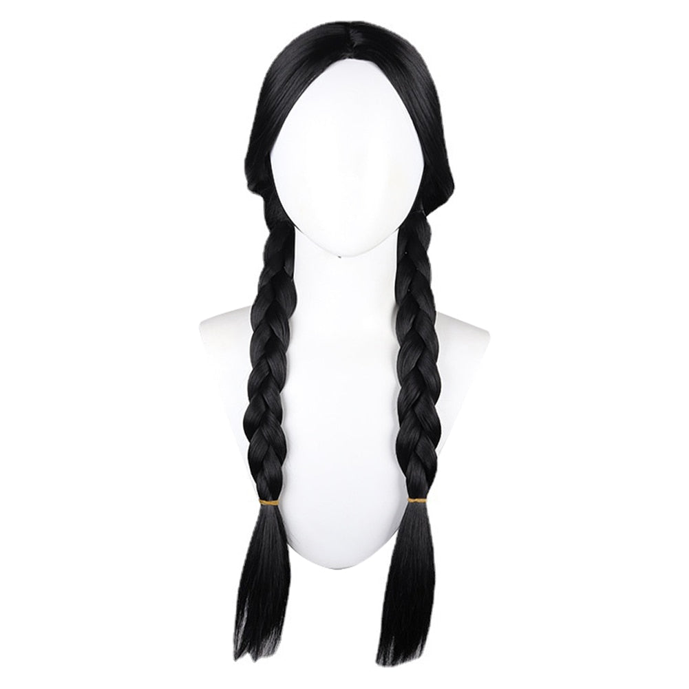 Wednesday Addams Wednesday Cosplay Costume Wig Coat Outfits Halloween Carnival Party Suit For Women Girls Disguise