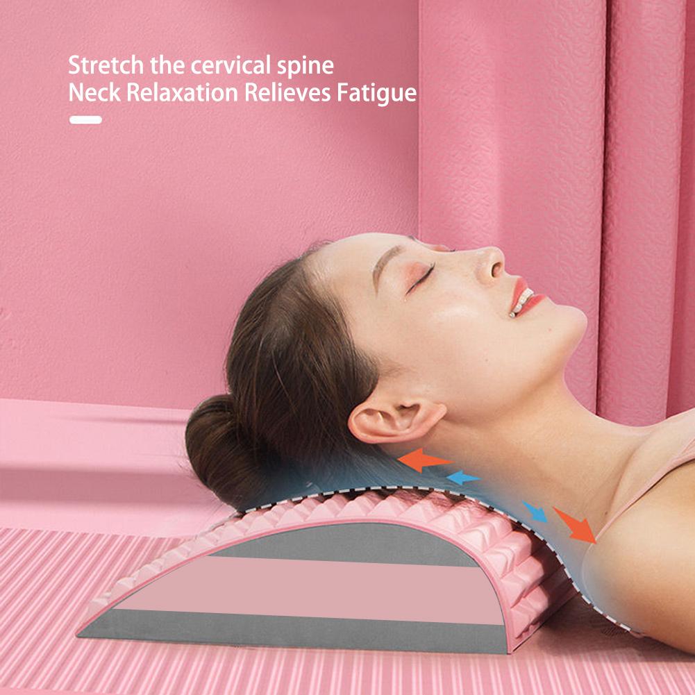 Multifunctional Neck Back Stretcher Relax Muscles Relieve Back Pain Pressure Back Stretch Pillow Lumbar Back Support Massager