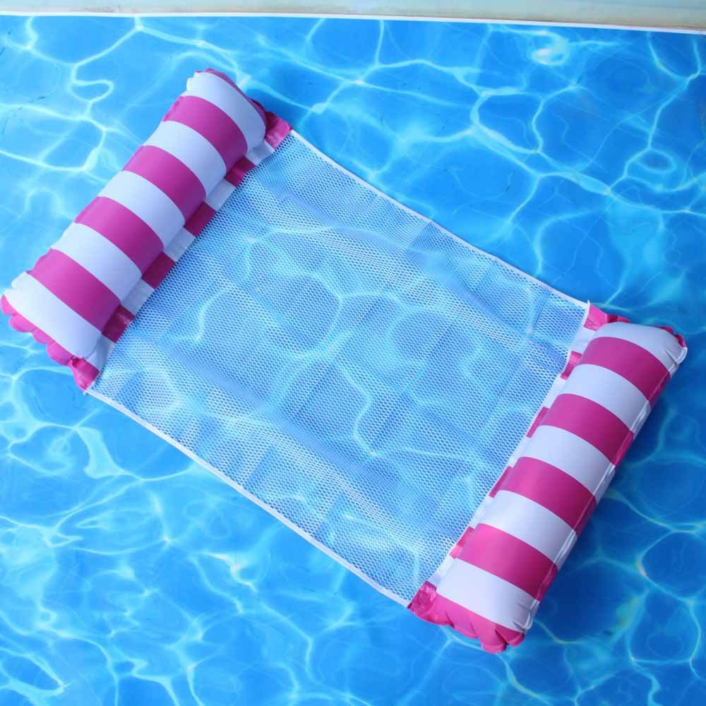 Foldable Floating Water Hammock Float Lounger Inflatable Pool mat Floating Bed Chair Swimming air mattress Pool accessories