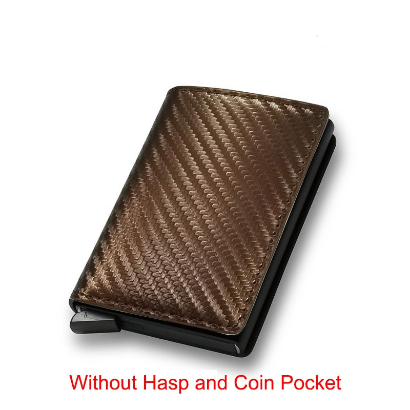 Carbon Fiber Rfid Card Holder Men Wallets Money Bag Zipper Coin Purse Small Leather Mini Slim Wallets Vallet Carteira Masculina