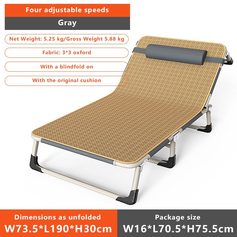 Folding Bed Multifunctional Portable UltraLight Outdoor Camping Bed Reclining Chair Self Driving Trip Household Folding Bed