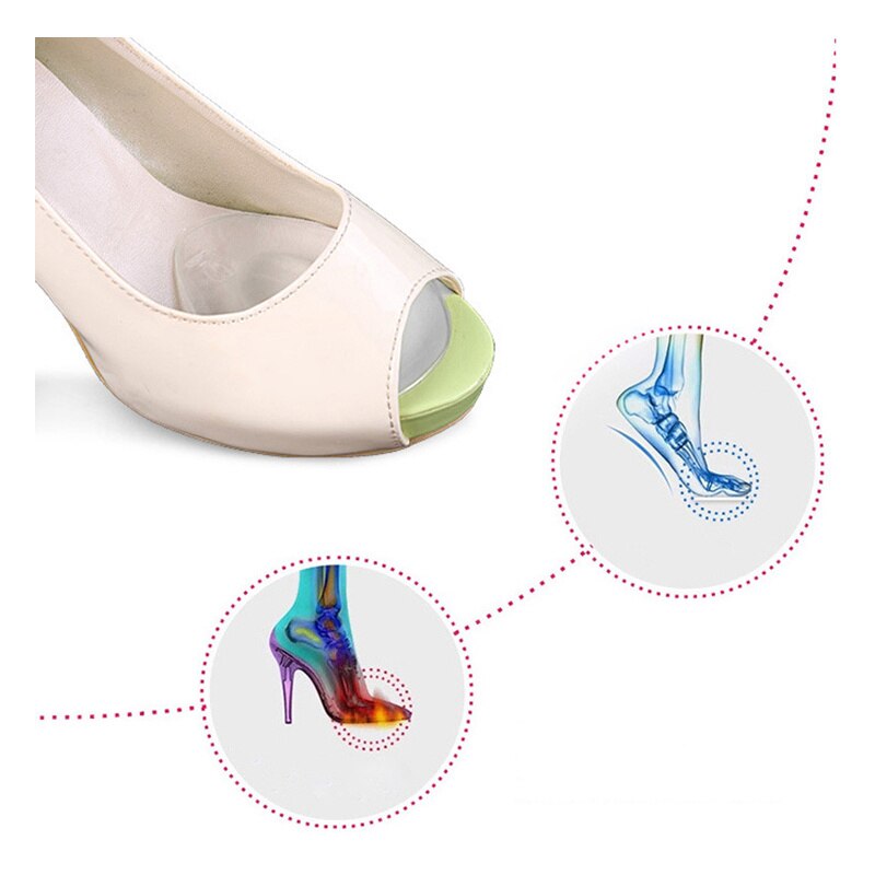 Gel Half Insoles for Shoes Women Forefoot Arch Support Inserts Plantar Fascitis Anti-Pain Feet High Heels Silicone Cushion Pads