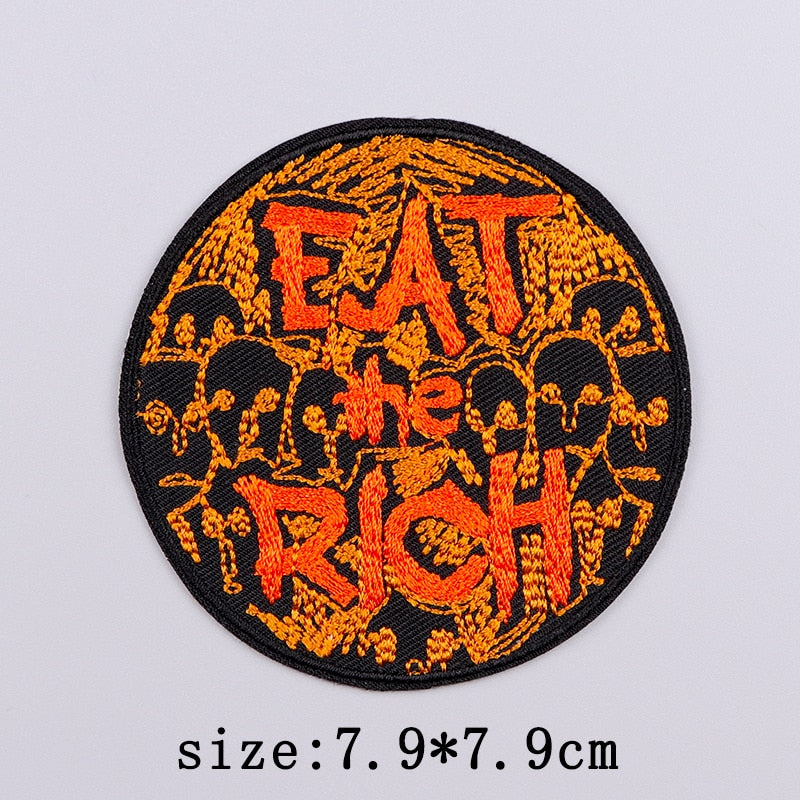 Horror Punk Embroidery Patch Iron On Patches For Clothing Embroidered Patches For Clothes Movie Role Fusible Patch Sticker Badge