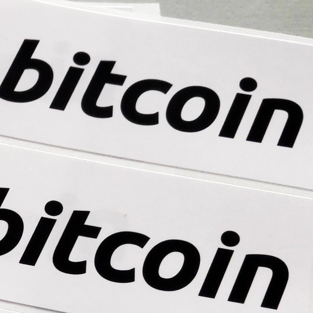 160pcs 8x3cm Bitcoin Logo Label Glossy Art Paper Stickers Surface Laminated Cryptocurrency Fans Publicity Shops BTC Promotion