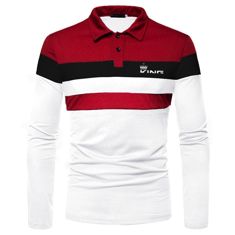 Men Polo Men Shirt Long Sleeve Polo Shirt Contrast Color Polo New Clothing Four Seasons Streetwear Casual Fashion Men Tops