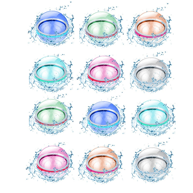 Magnetic Reusable Water Balloons Refillable Water Balloon Quick Fill Self Sealing Water Bomb Splash Balls for Kids Swimming Pool