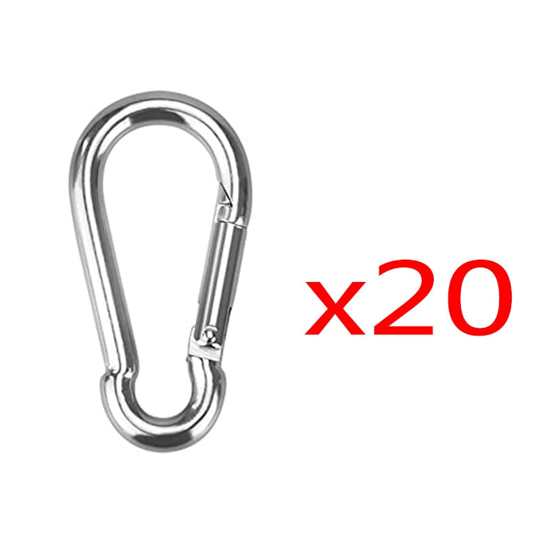 20Pcs Mini Carabiner Keychain Alluminum Alloy D-ring Buckle Spring Snap Clip Hooks Keychain Carabiner for Keys Camping Tools