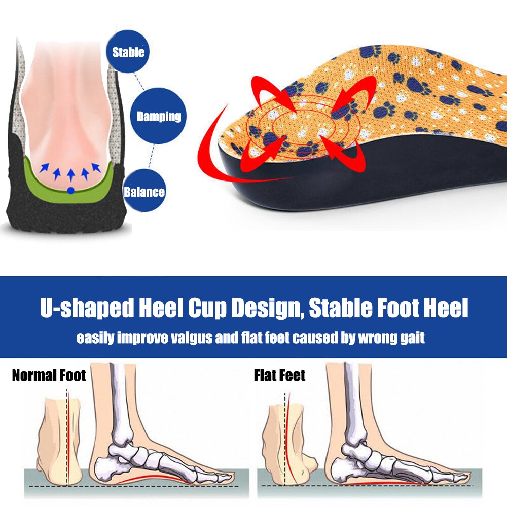 Kids Sneakers Flat Foot Orthopedic Insoles for Children Shoes Comfort Sole Fascitis Plantar High Arch Support Orthotic Insoles