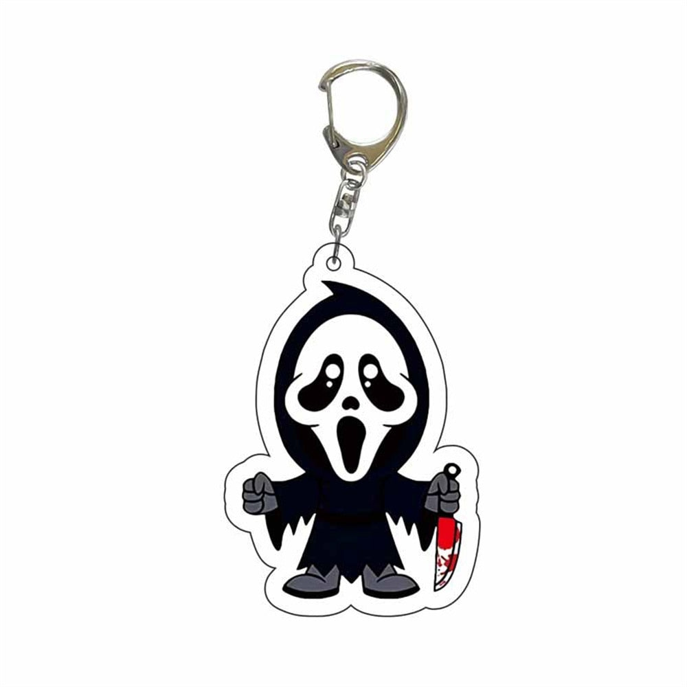 New Women Men Arcylic Keychain Horror Movie Scream Clown The Nun Ripper Acrylic Pendant Keyring Jewelry Christmas Gifts