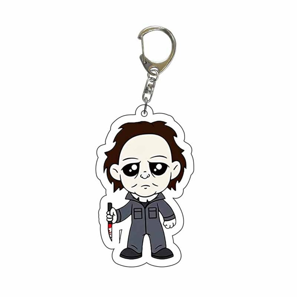 New Women Men Arcylic Keychain Horror Movie Scream Clown The Nun Ripper Acrylic Pendant Keyring Jewelry Christmas Gifts