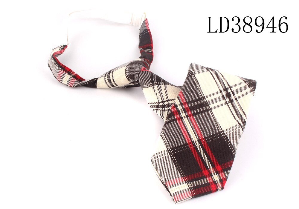 Skinny Ties For Men Women Casual Plaid Necktie Suits Boys Girls Ties Slim Men Necktie Gravatas Simple Lazy person Student Tie