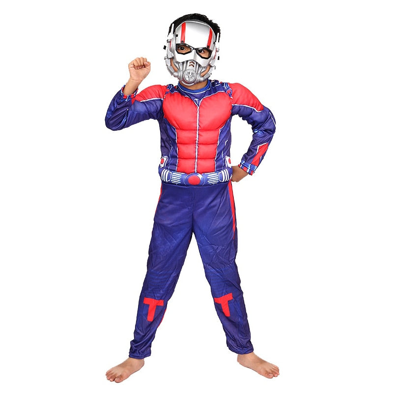 Marvel Superhero Spider Man Captain America Iron Man Thor Hulk Cosplay Costume Muscle Bodysuit Jumpsuit for Kids Halloween Party