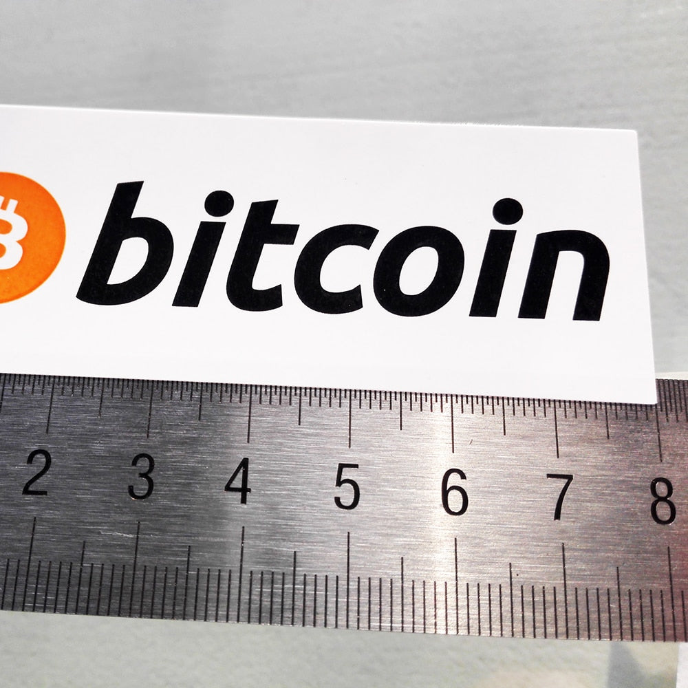 160pcs 8x3cm Bitcoin Logo Label Glossy Art Paper Stickers Surface Laminated Cryptocurrency Fans Publicity Shops BTC Promotion