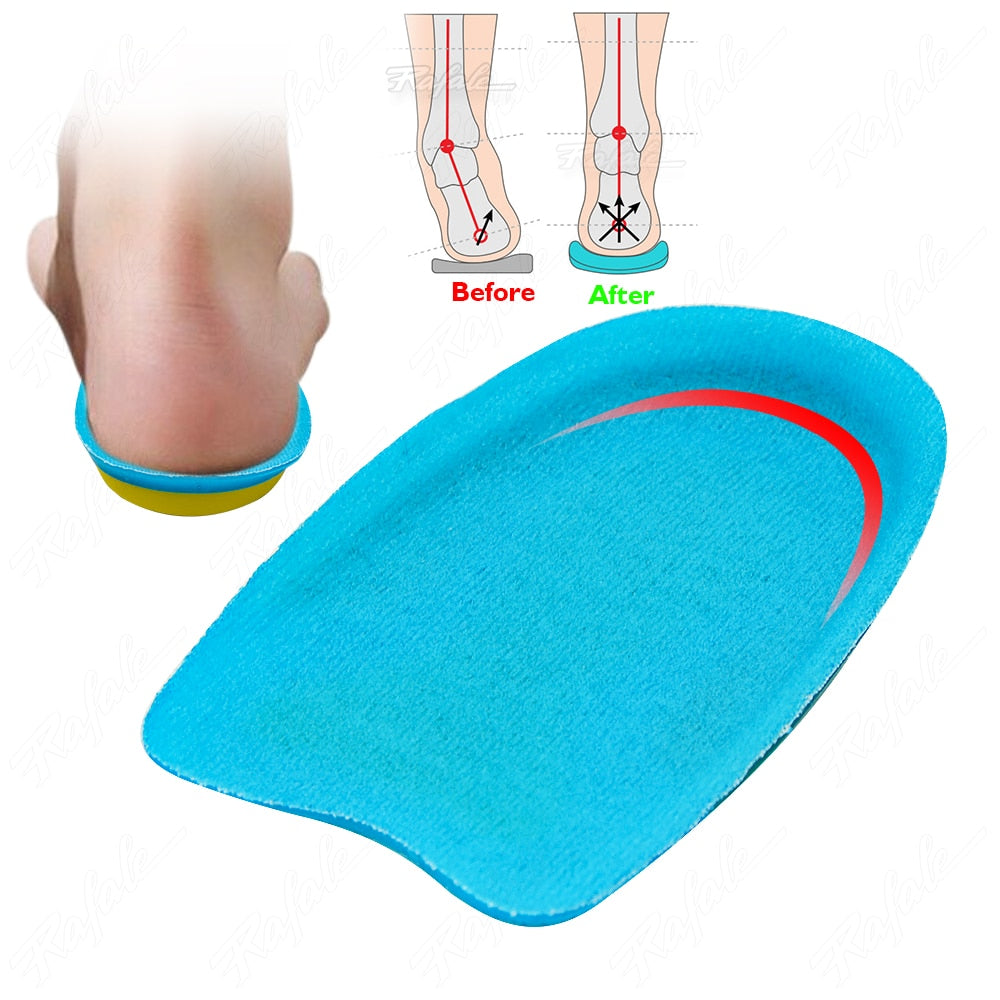 2Pc Silicone Pads For Women Men Heel Cups Pads For Spur And Fascitis Plantar Pain Relief Gel Half Insoles For Shoes Inserts