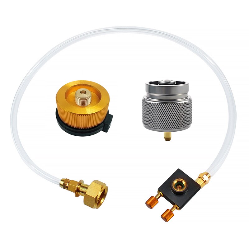 Outdoor Camping Gas Stove Propane Refill Adapter Gas Flat Cylinder Tank Coupler Adaptor Gas Charging With Pressure Relief Valve