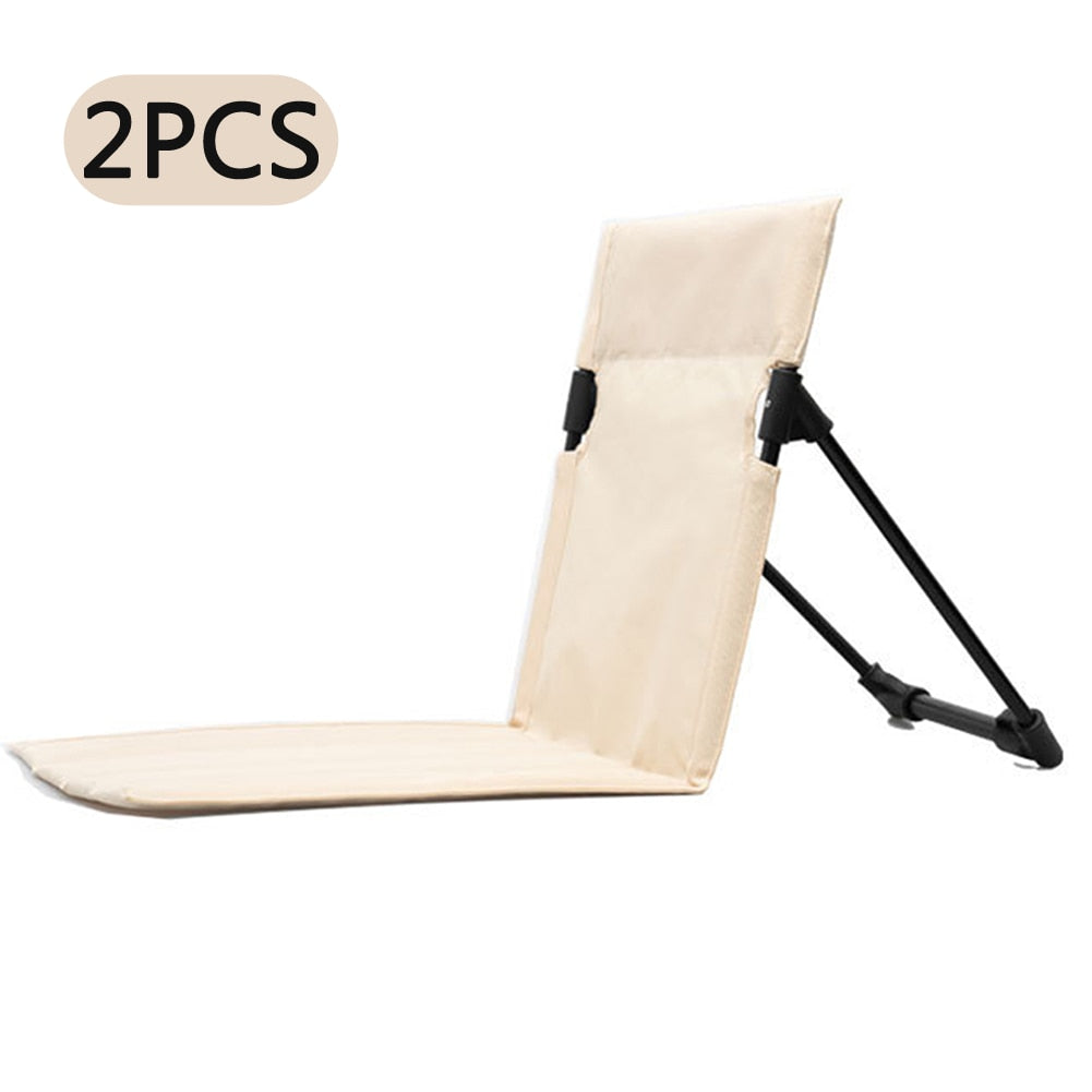Foldable Camping Chair Outdoor Garden Single Lazy Chair Backrest Cushion Picnic Supplies Camping Folding Back Chair Beach Chairs