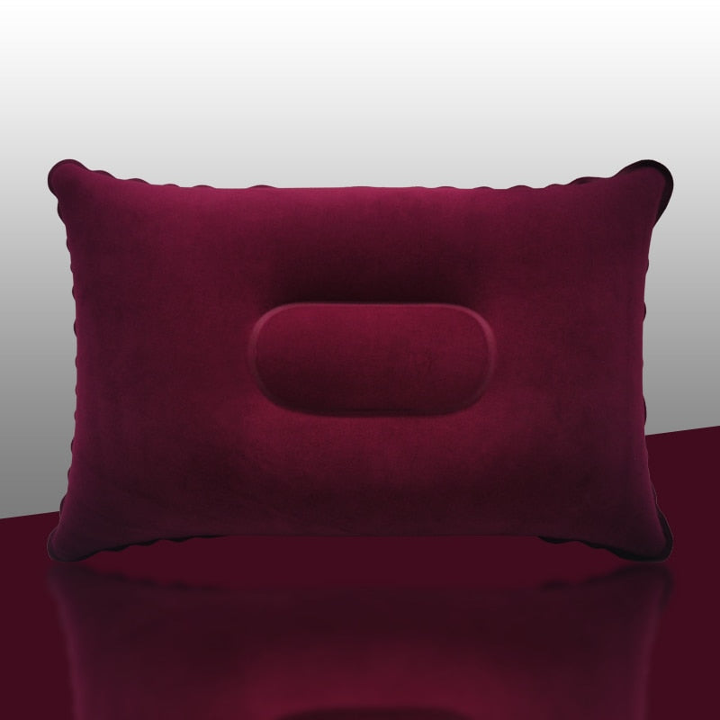 Inflatable Air Pillow Bed Sleeping Camping Pillow PVC Nylon Neck Stretcher Backrest Pillow for Travel Plane Head Rest Support