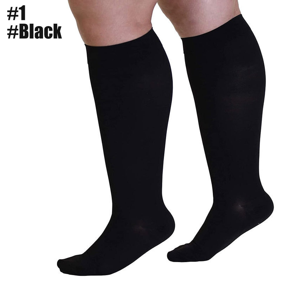 1Pair Plus Size S-7XL Running Athletics Compression Sleeves Leg Calf Men 30-40mmHg Toeless Stockings Medical Varicose Veins Sock