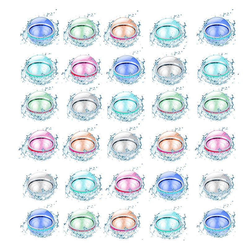 Magnetic Reusable Water Balloons Refillable Water Balloon Quick Fill Self Sealing Water Bomb Splash Balls for Kids Swimming Pool