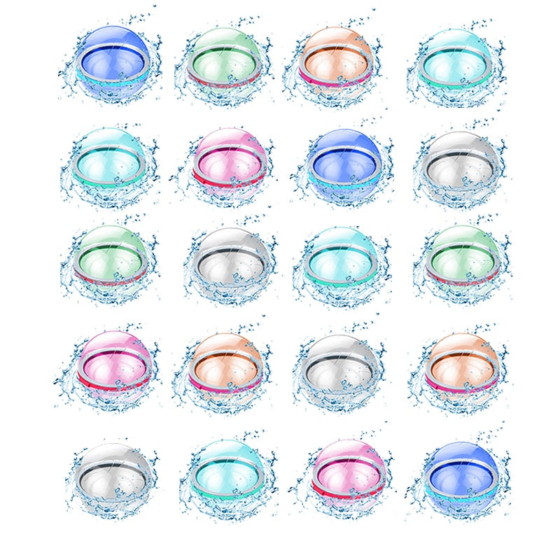 Magnetic Reusable Water Balloons Refillable Water Balloon Quick Fill Self Sealing Water Bomb Splash Balls for Kids Swimming Pool