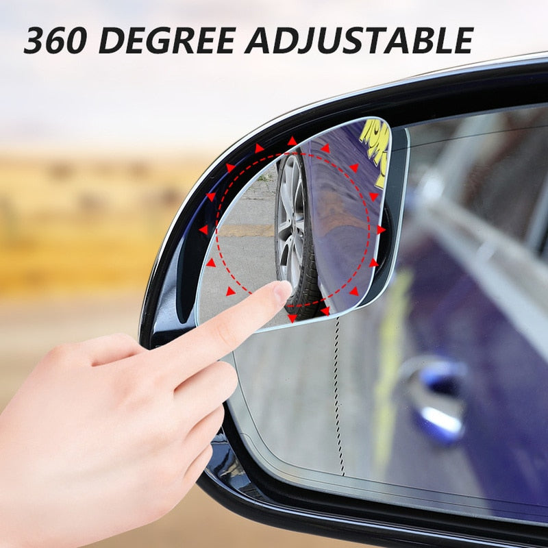 2pcs Car Blind Spot Mirror Frameless Auxiliary Rearview Mirror Auto Motorcycle Universal Wide Angle Adjustable Small Mirrors