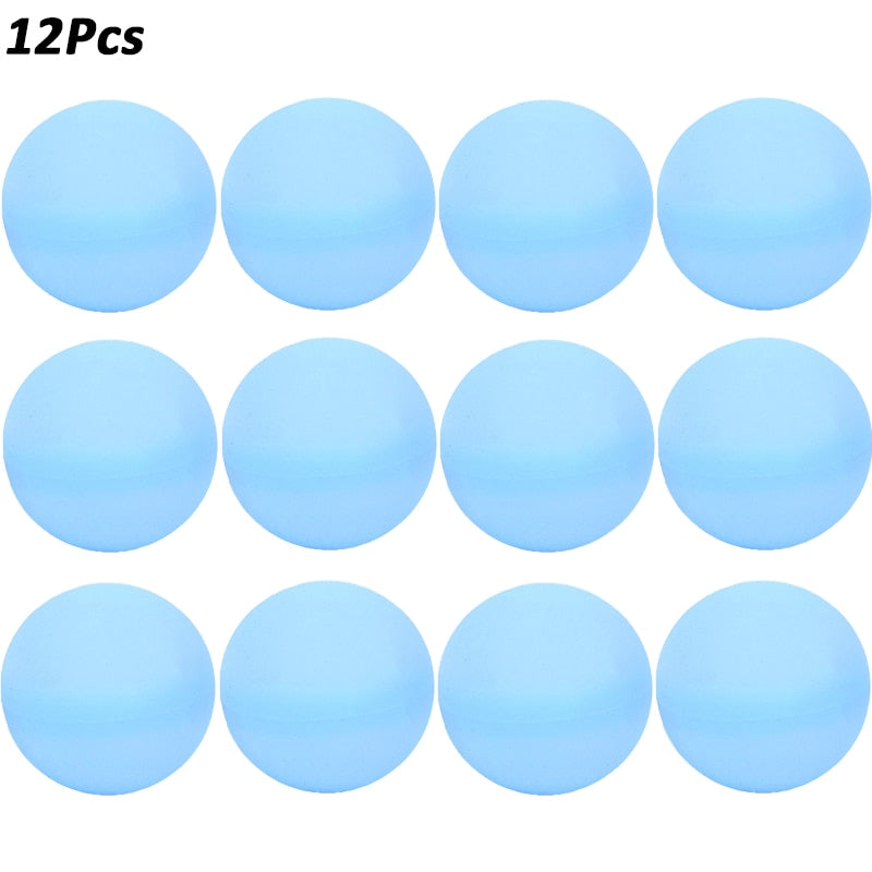 12pcs Reusable Water Fighting Balls Adults Kids Summer Swimming Pool Silicone Water Playing Toys Pool Water Bomb Balloons Games