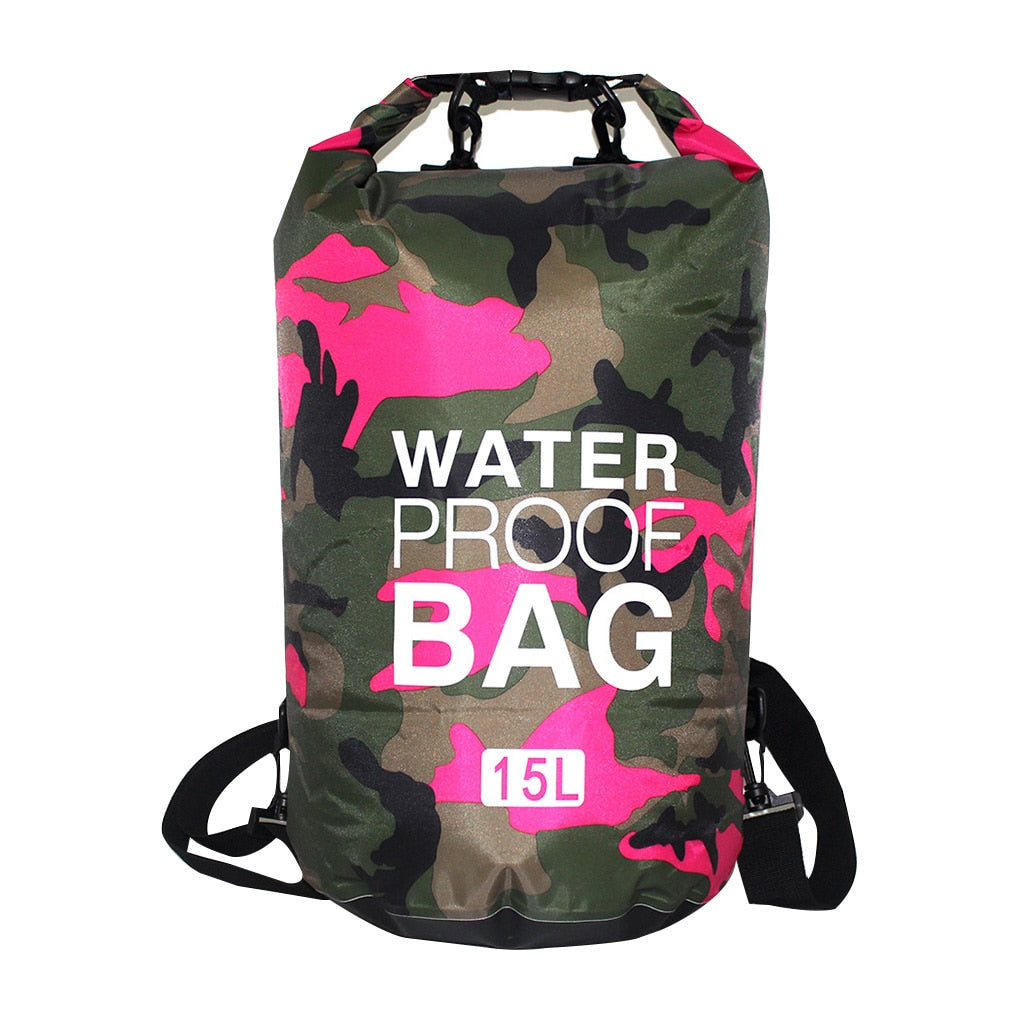 30L Waterproof Swimming Bag Dry Sack Camouflage Colors Fishing Boating Kayaking Storage Drifting Rafting Bag 2L 5L 10L 15L 20L